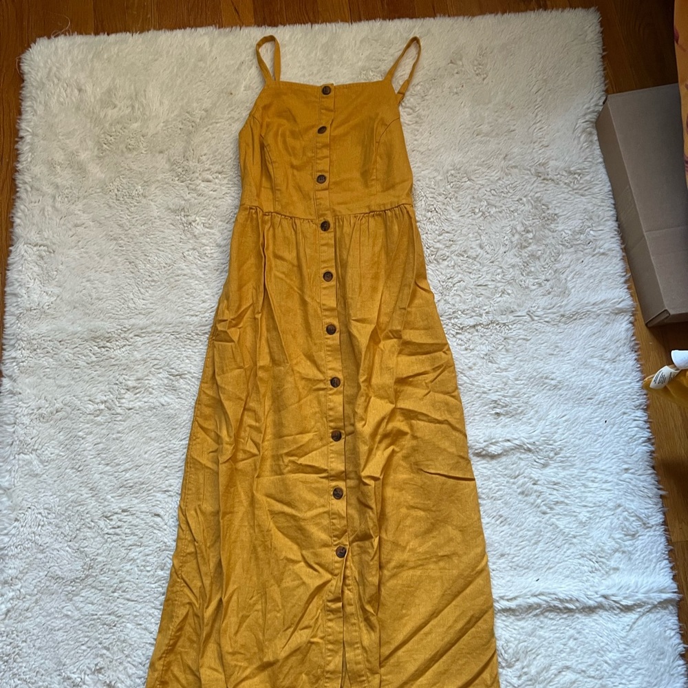 Yellow midi dress